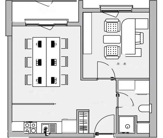 Ofis A Tipi ölçülü kat planı