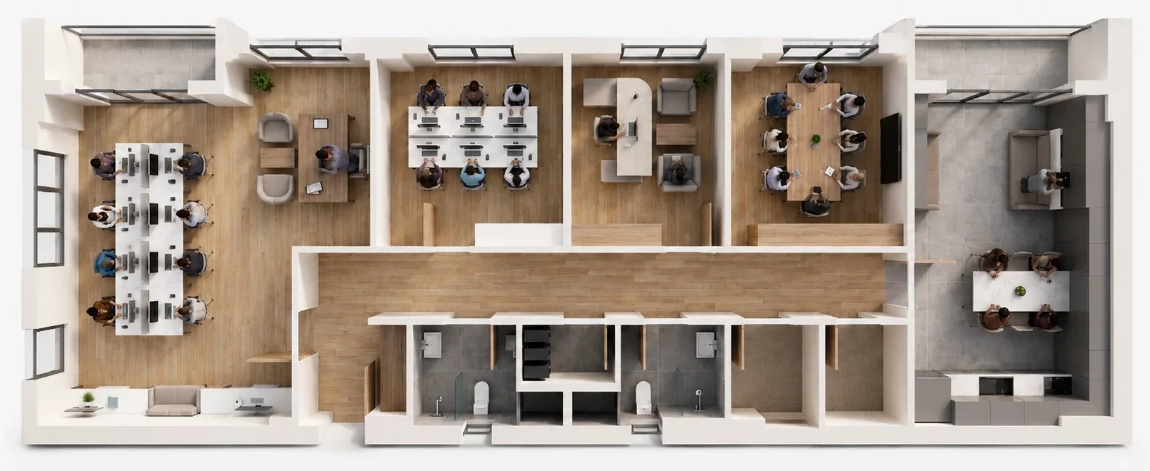 Ofis C Tipi izometrik plan