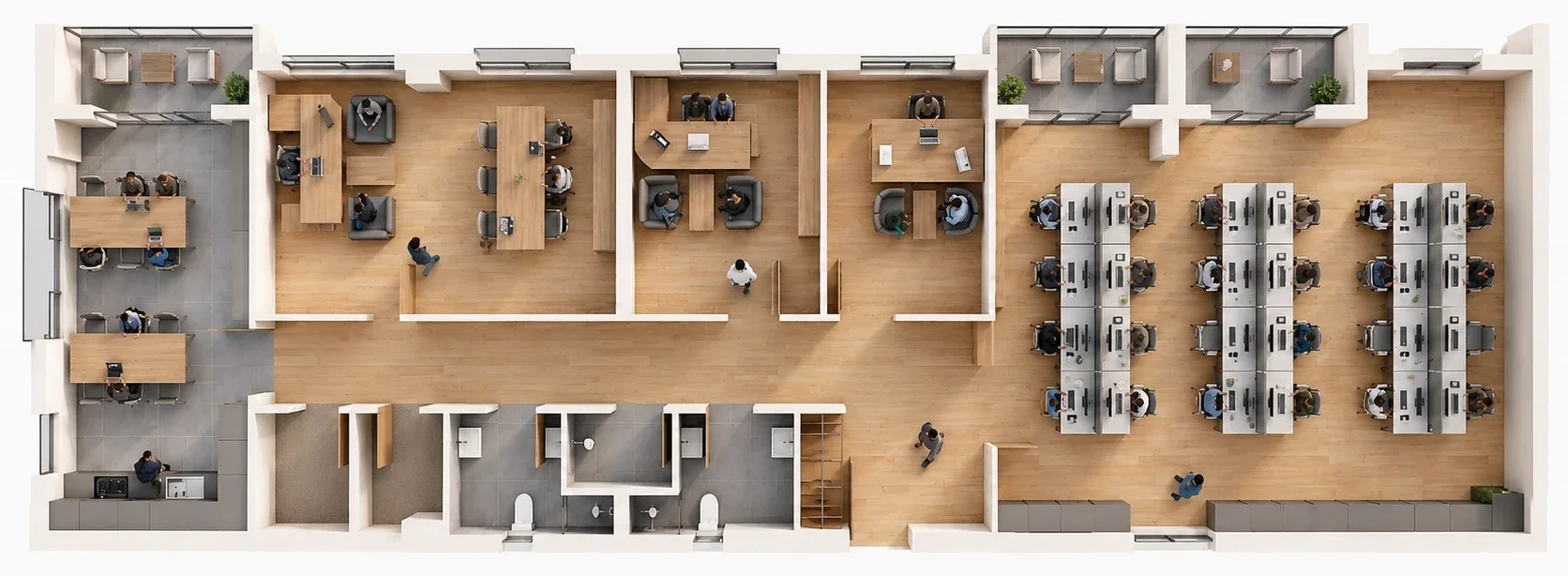 Ofis D Tipi izometrik plan
